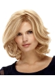 Fashion Medium Blonde Curly Capless Human Hair Women Wigs