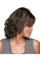 Fashion Brown Curly Capless Synthetic Medium Women Wigs