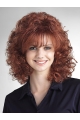 Traditional Auburn Curly Shoulder Length Capless Classic Synthetic Women Wigs