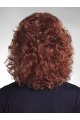 Traditional Auburn Curly Shoulder Length Capless Classic Synthetic Women Wigs