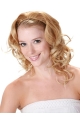 Blonde Curly Shoulder Length Capless Synthetic  Wigs & Half  Women Wigs