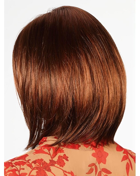 14" Straight Shoulder Length Auburn Bobs Hand Tied Wigs