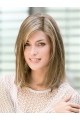 Straight Shoulder Length Blonde Monofilament 14" Without Bangs Perfect Lace Wigs