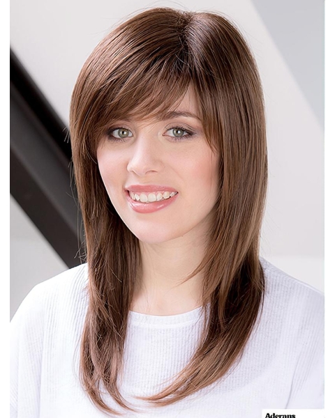 Straight 14" Capless Auburn Layered Synthetic Medium Length Hairstyles