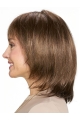 Brown Straight Shoulder Length Monofilament Synthetic Women Wigs 