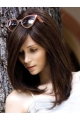 Straight Shoulder Length Monofilament Human Hair Women Wig