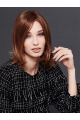 Auburn Shoulder Length Straight Without Bangs Monofilament Human Hair Bobs Wigs