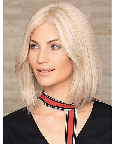 Straight Shoulder Length Without Bangs Lace Front Human Hair Wigs For Women