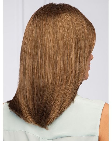 Brown Straight Shoulder Length Monofilament Synthetic Women African Hairstyles Wigs