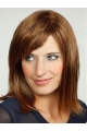 Blonde With Bangs Synthetic 14" Straight Medium Length Wigs For Women