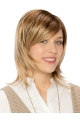 Blonde Straight Shoulder Length Layered Lace Front Synthetic Medium Women Wigs