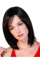  Black Straight Shoulder Length Monofilament Women Bobs Wigs For Cancer