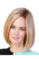 Blonde Straight Shoulder Length Monofilament Synthetic Women Bobs Cancer Patient Wigs