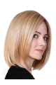 Blonde Straight Shoulder Length Monofilament Synthetic Women Bobs Cancer Patient Wigs