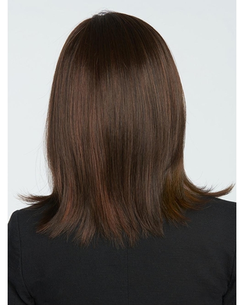 Stylish Brown Straight Shoulder Length Lace Synthetic Women Wigs 