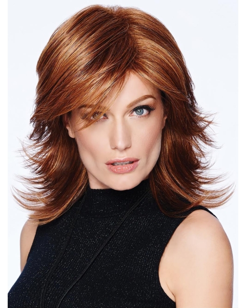 Fashion Shoulder Length Straight Capless Layered Synthetic Women Wigs