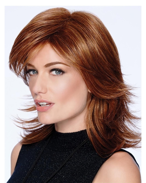 Fashion Shoulder Length Straight Capless Layered Synthetic Women Wigs