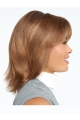 Shoulder Length Straight With Bangs 100% Hand-Tied Synthetic Women Wig