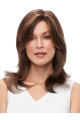  Auburn Straight Shoulder Length Layered  Monofilament Human Hair Women Wig