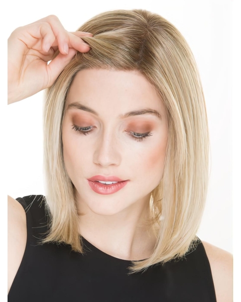 Blonde Straight Shoulder Length Lace Front New Human Hair Women Wigs