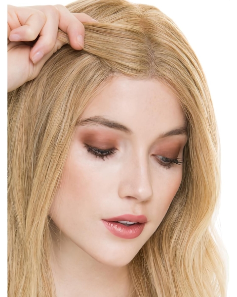 Blonde Shoulder Length Straight Lace Front  Human Hair Women Wigs