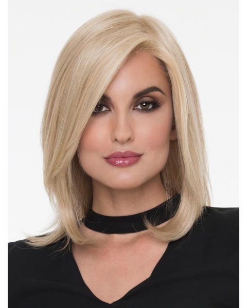 Shoulder Length Monofilament With Bangs Synthetic Wigs For Women