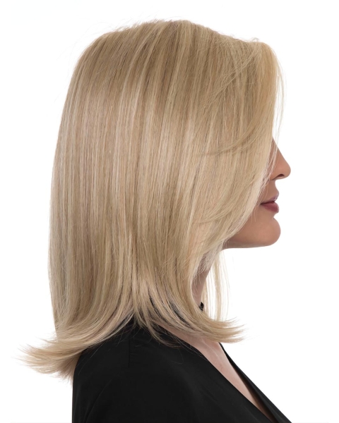 Shoulder Length Monofilament With Bangs Synthetic Wigs For Women