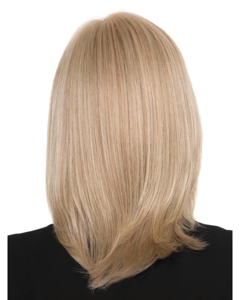 Shoulder Length Monofilament With Bangs Synthetic Wigs For Women