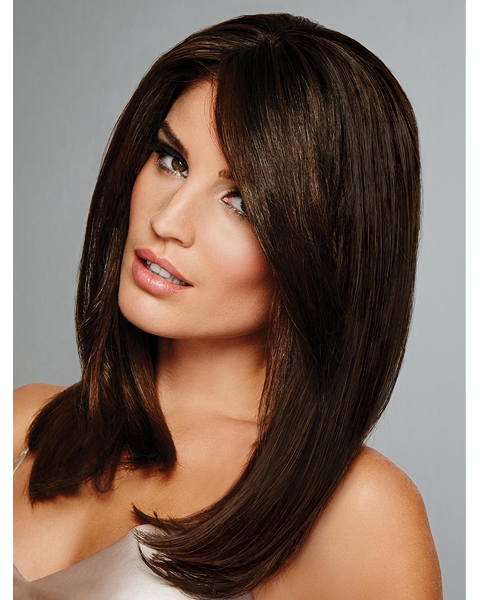  Straight Shoulder Length Hand-Tied Human Hair Women Wigs