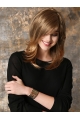 Traditional Straight Medium With Bangs Monofilament Synthetic Women Wigs