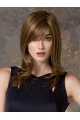 Traditional Straight Medium With Bangs Monofilament Synthetic Women Wigs