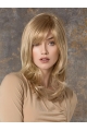 Traditional Straight Medium With Bangs Monofilament Synthetic Women Wigs