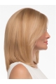 Blonde Straight Shoulder Length Without Bangs Monofilament Human Hair Women Wigs