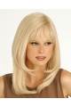 Good Blonde Straight Shoulder Length Monofilament Petite Human Hair Wigs