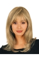 Good Blonde Straight Shoulder Length Monofilament Petite Human Hair Wigs