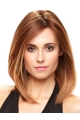 Stylish  Straight Shoulder Length Monofilament Human Hair Women Wigs For Cancer