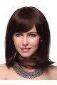 Popular Auburn Straight Shoulder Length Capless Human Hair Women Wigs