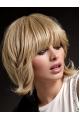 So Great Blonde Shoulder Length Straight With Bangs New Design Human Hair Women Wigs