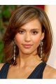 Affordable Brown Straight Shoulder Length Capless Synthetic Jessica Alba Women Wigs