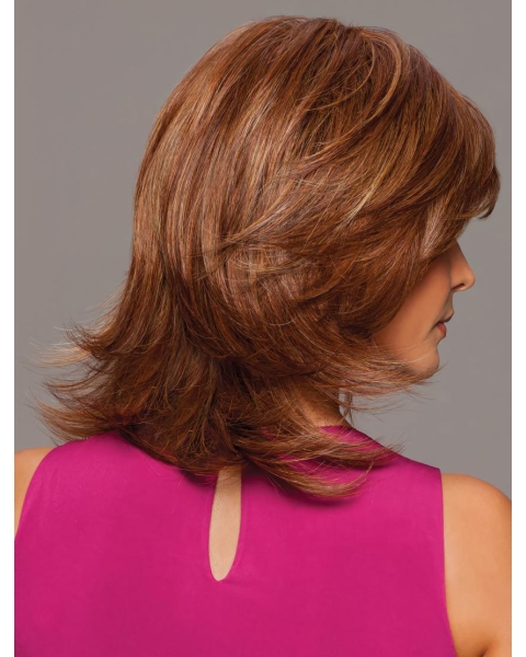 Gorgeous Auburn Straight Shoulder Length Capless Synthetic Comfortable Women Wigs