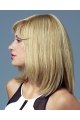 Designed Blonde Straight Shoulder Length Human Hair Celebrity Women Wigs