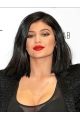 Affordable Shoulder Length Straight Black Synthetic Women Bobs Kylie Jenner Inspired Wigs