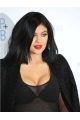 Affordable Shoulder Length Straight Black Synthetic Women Bobs Kylie Jenner Inspired Wigs