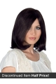 Black Straight Medium Without Bangs Hand-Tied Human Hair Women Wigs