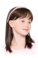 Refined Brown Straight Shoulder Length With Bangs Hand-Tied Synthetic Kids Wigs