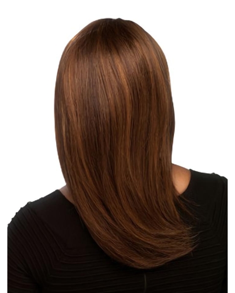 Durable Auburn Straight Shoulder Length Capless Human Hair African American Women Wigs