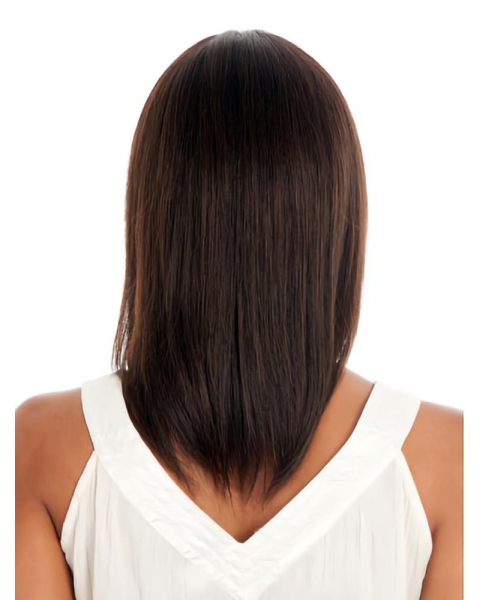 Cool Brown Straight Shoulder Length African American Wigs