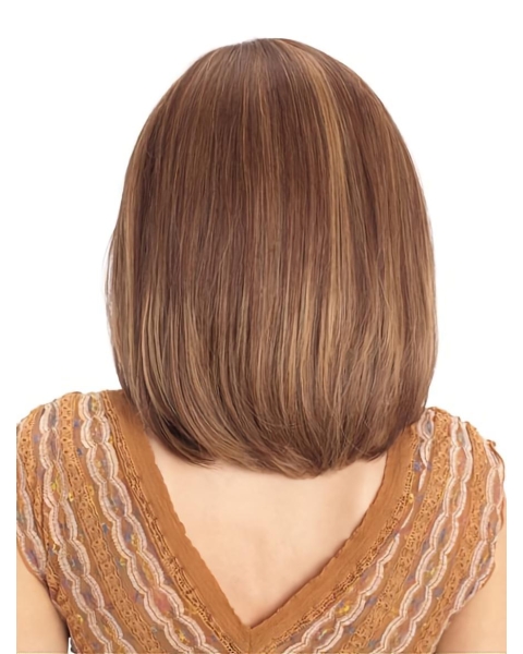 Auburn  Straight Shoulder Length Lace Front  Human Hair Women Wigs