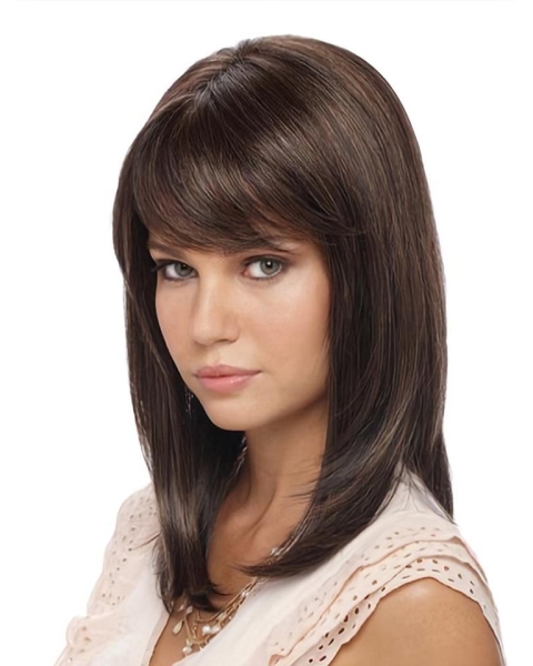 Easeful Straight Shoulder Length  Lace Front  Synthetic Celebrity Women Wigs