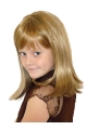 High Quality Blonde Straight With Bangs Shoulder Length Lace Front Synthetic Kids Wigs